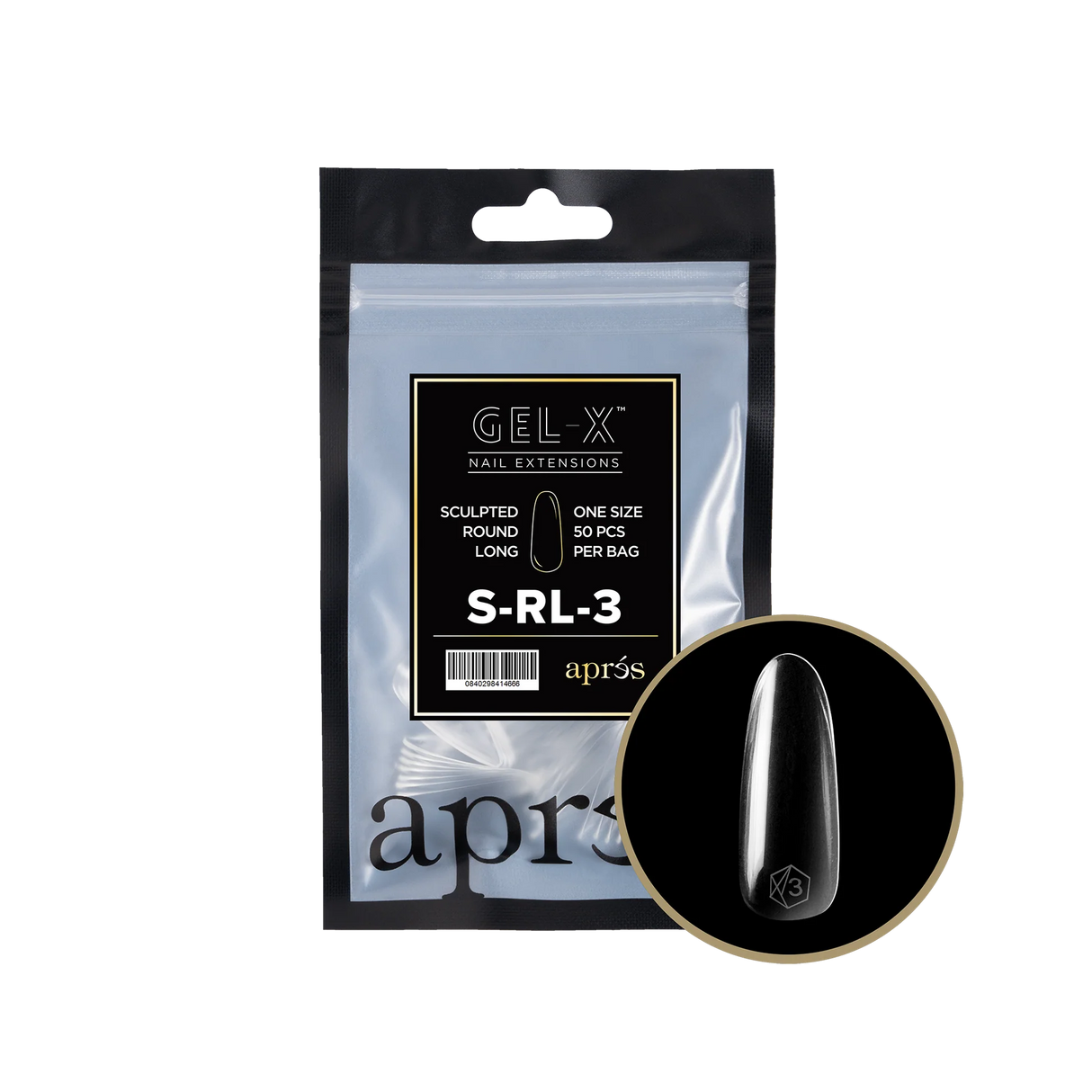 TIPS REFILL BAGS | APRES GEL-X | SCULPTED ROUND LONG (50pcs)