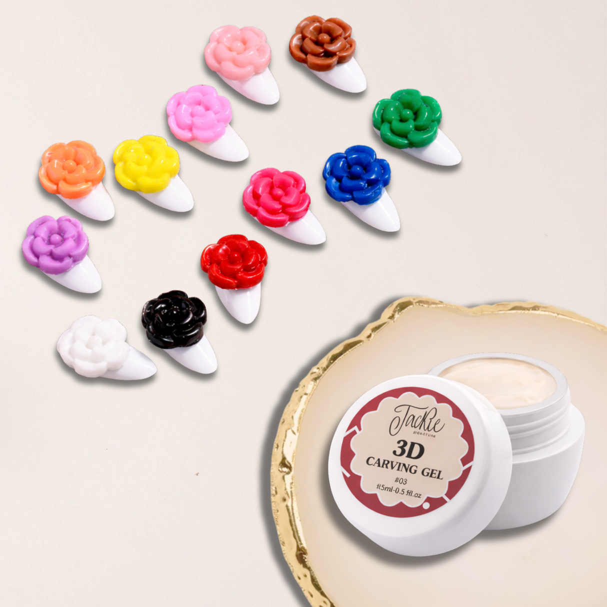 キ*ン様 ˚✧⁎⁺˳✧༚ラグジュアリーコスメ˚✧⁎⁺˳✧༚ JACKIE SIGNATURE | 3D CARVING GEL 15ML – Lucky Nail Supply