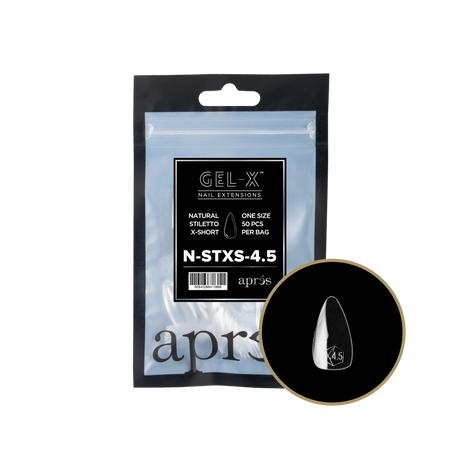 TIPS REFILL BAGS | APRES GEL-X | NATURAL STILETTO X-SHORT (50pcs)