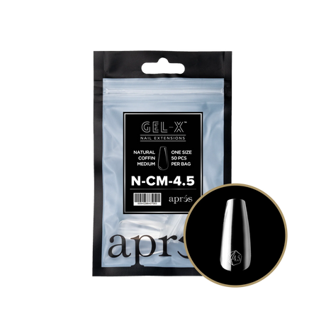 TIPS REFILL BAGS | APRES GEL-X | NATURAL COFFIN MEDIUM (50pcs)