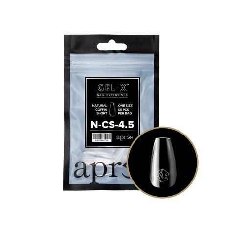 TIPS REFILL BAGS | APRES GEL-X | NATURAL COFFIN SHORT (50pcs)