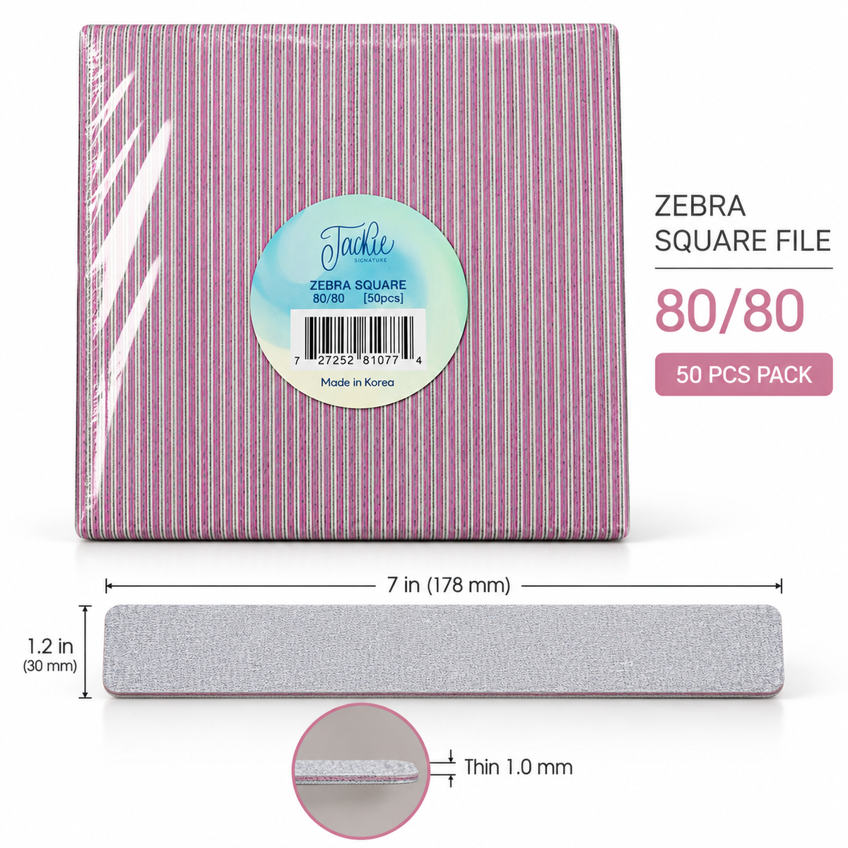 JACKIE SIGNATURE | ZEBRA SQUARE FILE (50pcs)