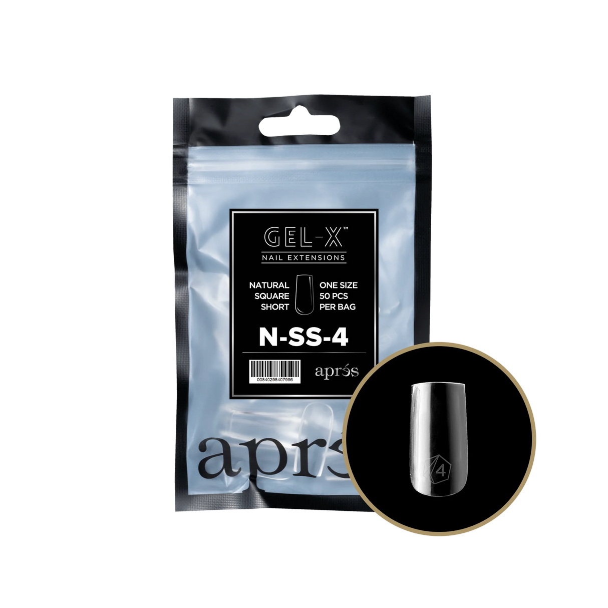 TIPS REFILL BAGS | APRES GEL-X | NATURAL SQUARE SHORT (50pcs)