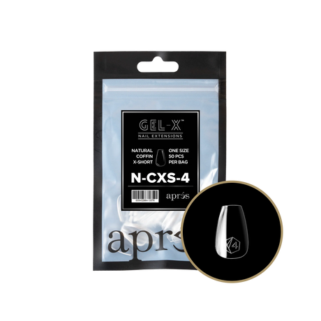TIPS REFILL BAGS | APRES GEL-X | NATURAL COFFIN X-SHORT (50pcs)