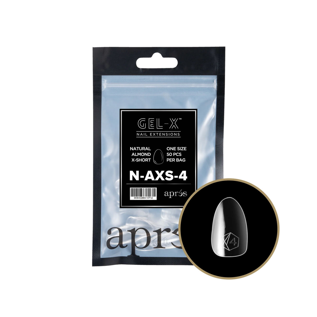 TIPS REFILL BAGS | APRES GEL-X | NATURAL ALMOND X-SHORT (50pcs)