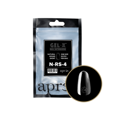 TIPS REFILL BAGS | APRES GEL-X | NATURAL ROUND SHORT (50pcs)