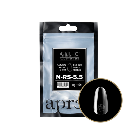 TIPS REFILL BAGS | APRES GEL-X | NATURAL ROUND SHORT (50pcs)