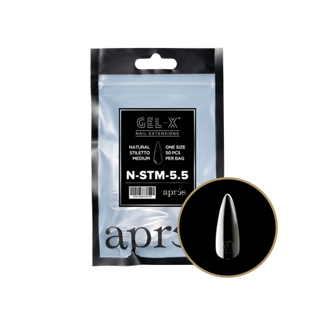TIPS REFILL BAGS | APRES GEL-X | NATURAL STILETTO MEDIUM (50pcs)