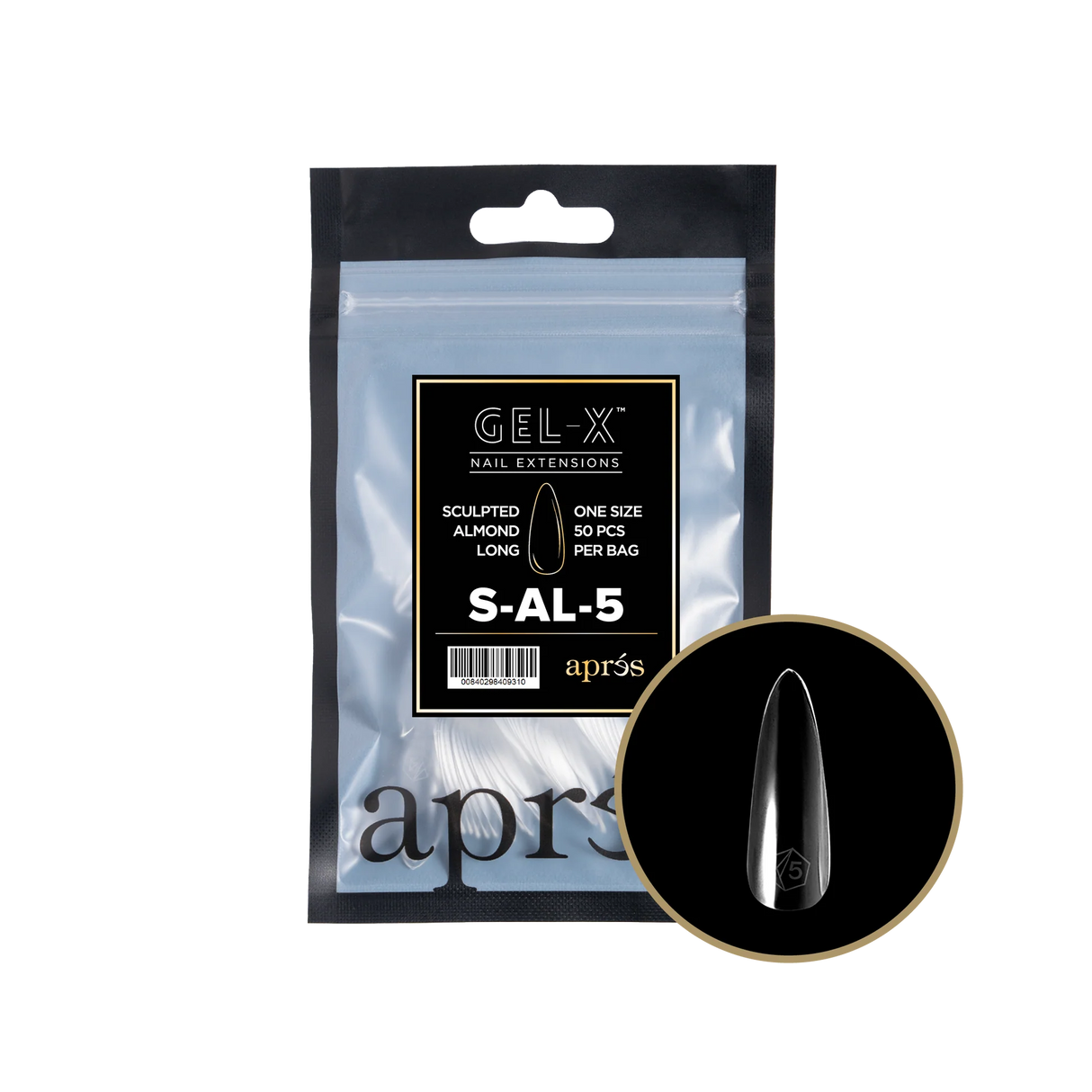 TIPS REFILL BAGS | APRES GEL-X | SCULPTED ALMOND LONG(50pcs)