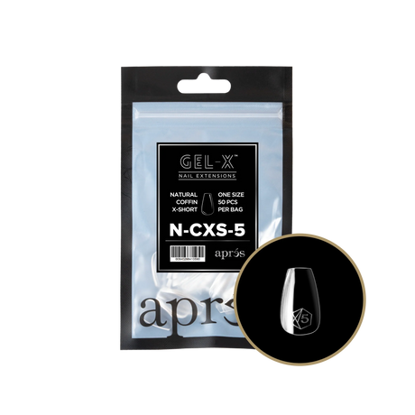TIPS REFILL BAGS | APRES GEL-X | NATURAL COFFIN X-SHORT (50pcs)
