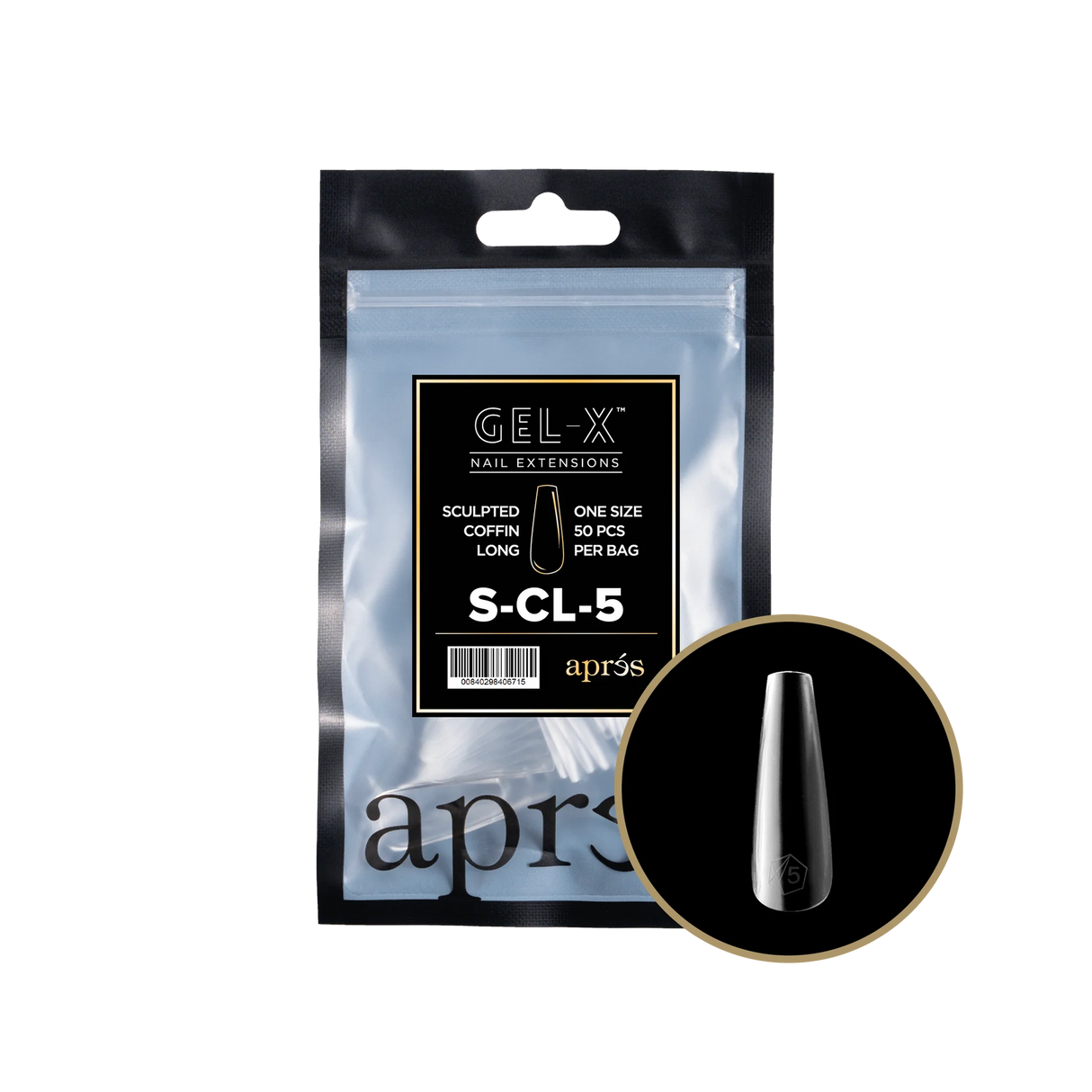 TIPS REFILL BAGS | APRES GEL-X | SCULPTED COFFIN LONG (50pcs)