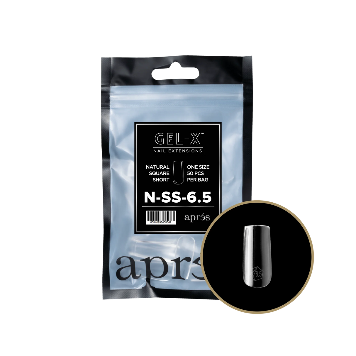 TIPS REFILL BAGS | APRES GEL-X | NATURAL SQUARE SHORT (50pcs)