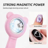 MAGNET CATEYE | CUTE BEAR Dual-End | Silicon Handle (MOON & HEART SHAPE)