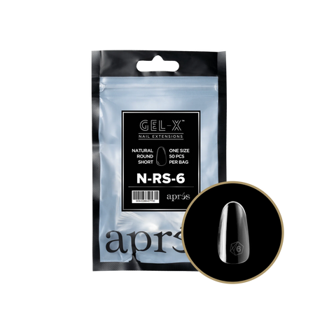 TIPS REFILL BAGS | APRES GEL-X | NATURAL ROUND SHORT (50pcs)