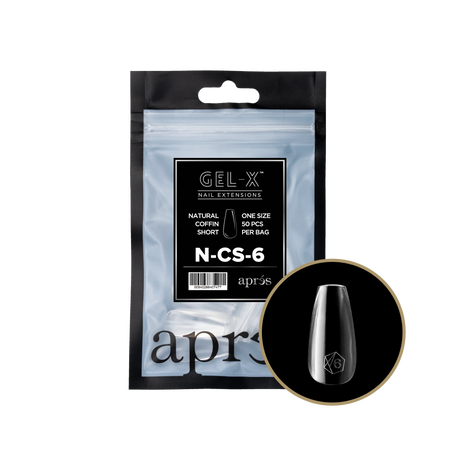 TIPS REFILL BAGS | APRES GEL-X | NATURAL COFFIN SHORT (50pcs)