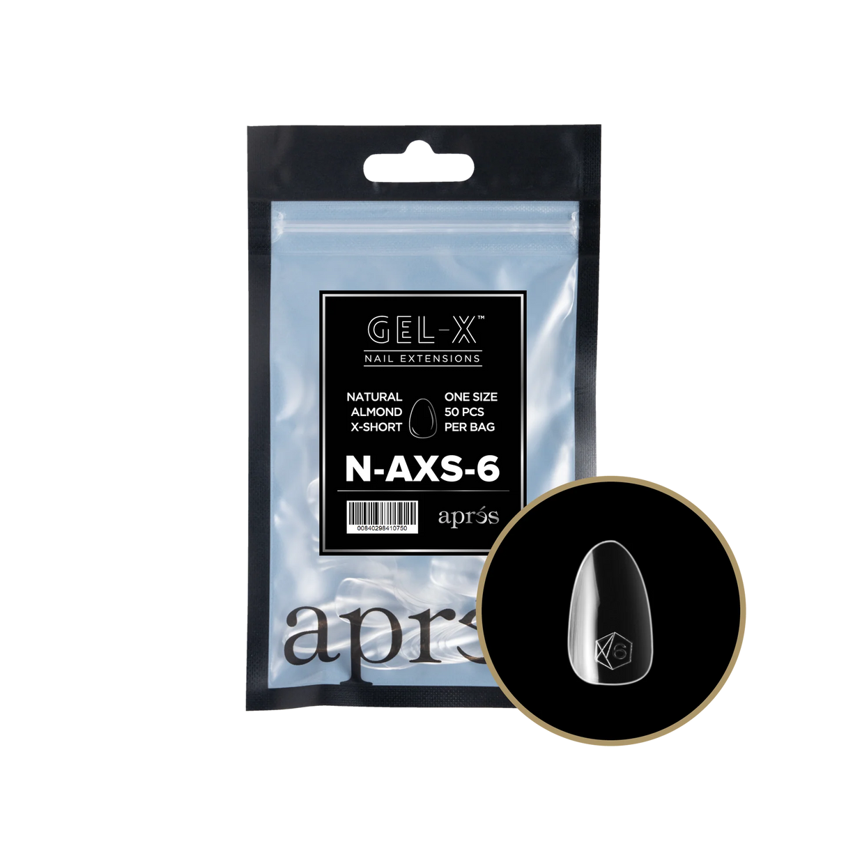 TIPS REFILL BAGS | APRES GEL-X | NATURAL ALMOND X-SHORT (50pcs)
