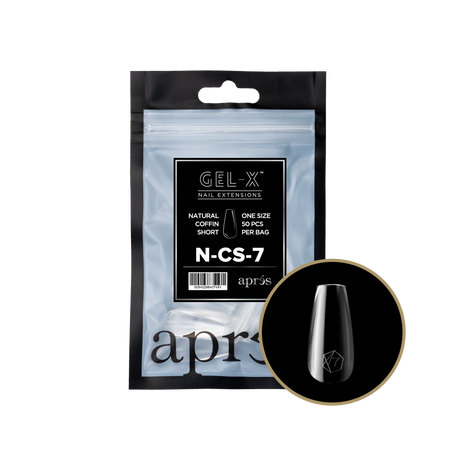TIPS REFILL BAGS | APRES GEL-X | NATURAL COFFIN SHORT (50pcs)