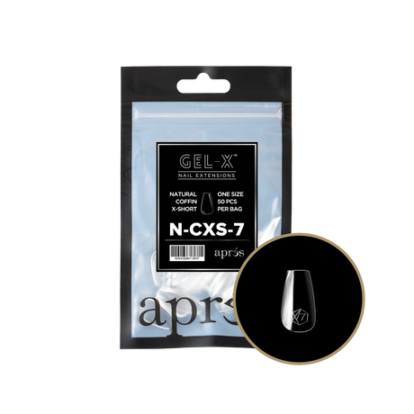 TIPS REFILL BAGS | APRES GEL-X | NATURAL COFFIN X-SHORT (50pcs)