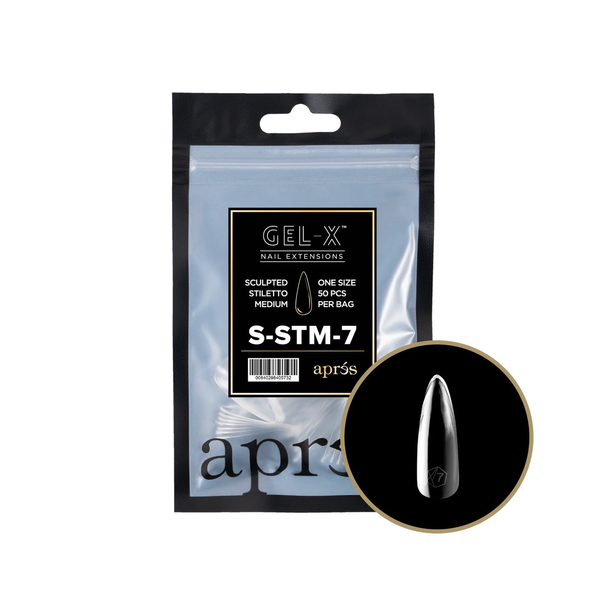 TIPS REFILL BAGS | APRES GEL-X | SCULPTED STILETTO MEDIUM (50pcs)