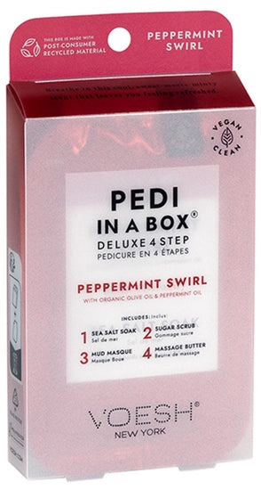 VOESH | PEDI IN A BOX | 4 STEP - PEPPERMINT SWIRL CASE