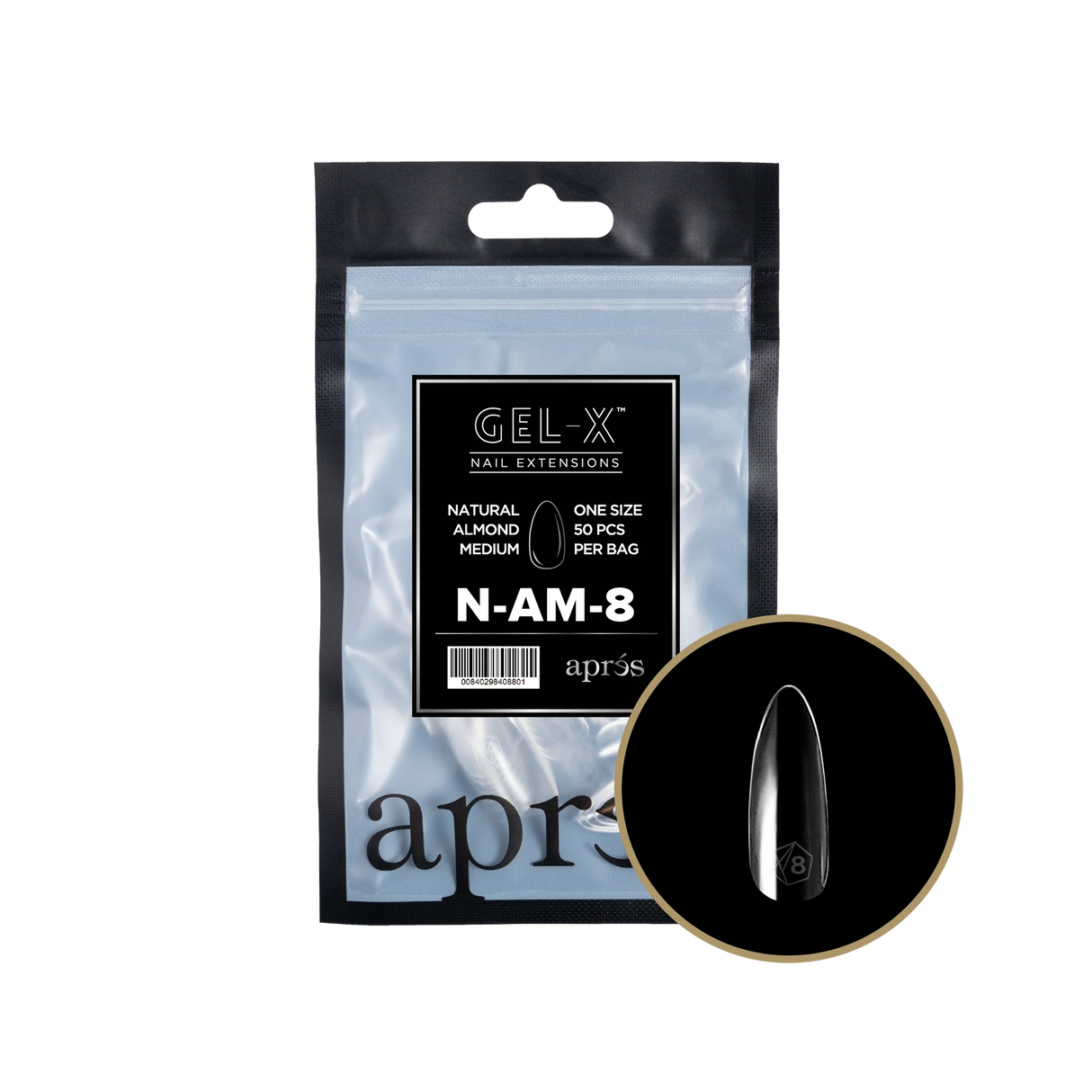 TIPS BAG  REFILL | APRES GEL-X | NATURAL ALMOND MEDIUM (50pcs)