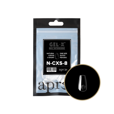 TIPS REFILL BAGS | APRES GEL-X | NATURAL COFFIN X-SHORT (50pcs)