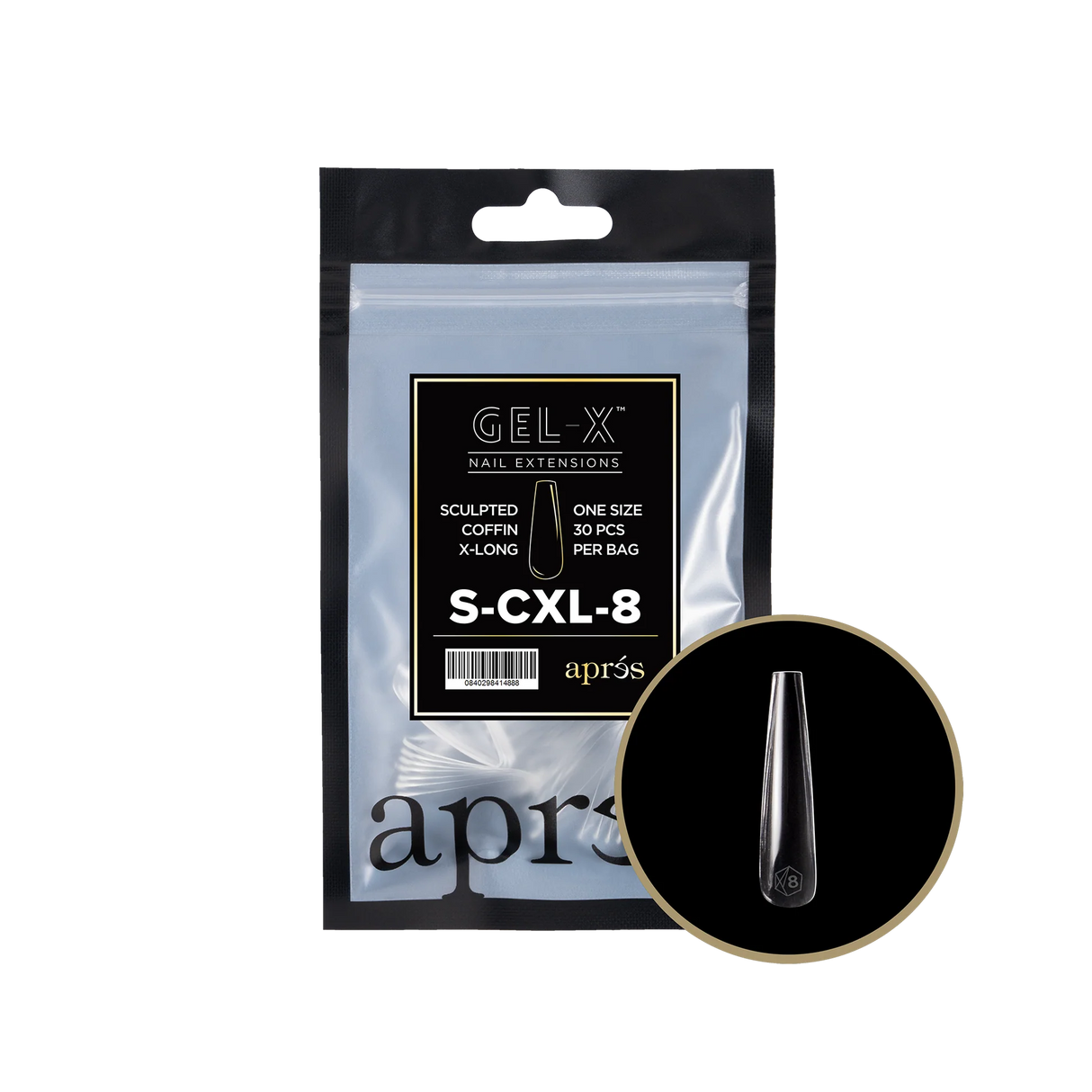 TIPS REFILL BAGS | APRES GEL-X | SCULPTED COFFIN X-LONG (30pcs)