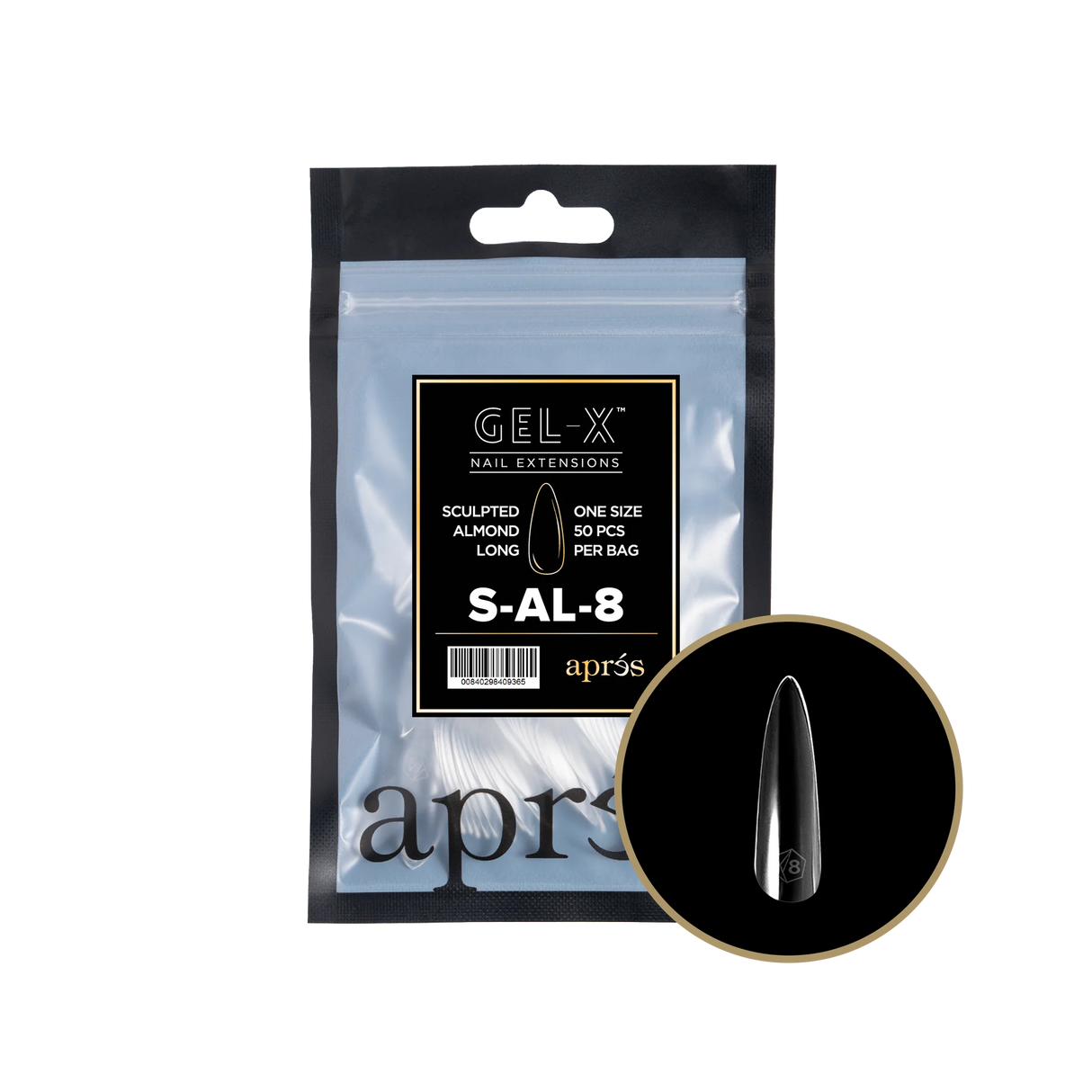 TIPS REFILL BAGS | APRES GEL-X | SCULPTED ALMOND LONG(50pcs)