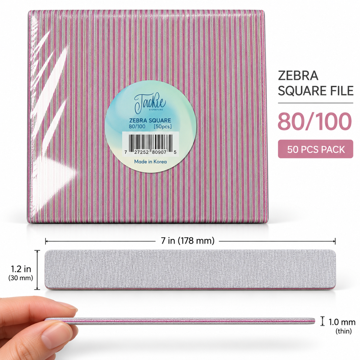 JACKIE SIGNATURE | ZEBRA SQUARE FILE (50pcs)