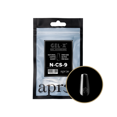 TIPS REFILL BAGS | APRES GEL-X | NATURAL COFFIN SHORT (50pcs)