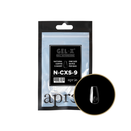TIPS REFILL BAGS | APRES GEL-X | NATURAL COFFIN X-SHORT (50pcs)