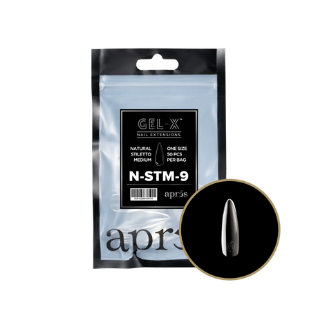 TIPS REFILL BAGS | APRES GEL-X | NATURAL STILETTO MEDIUM (50pcs)
