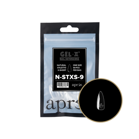 TIPS REFILL BAGS | APRES GEL-X | NATURAL STILETTO X-SHORT (50pcs)