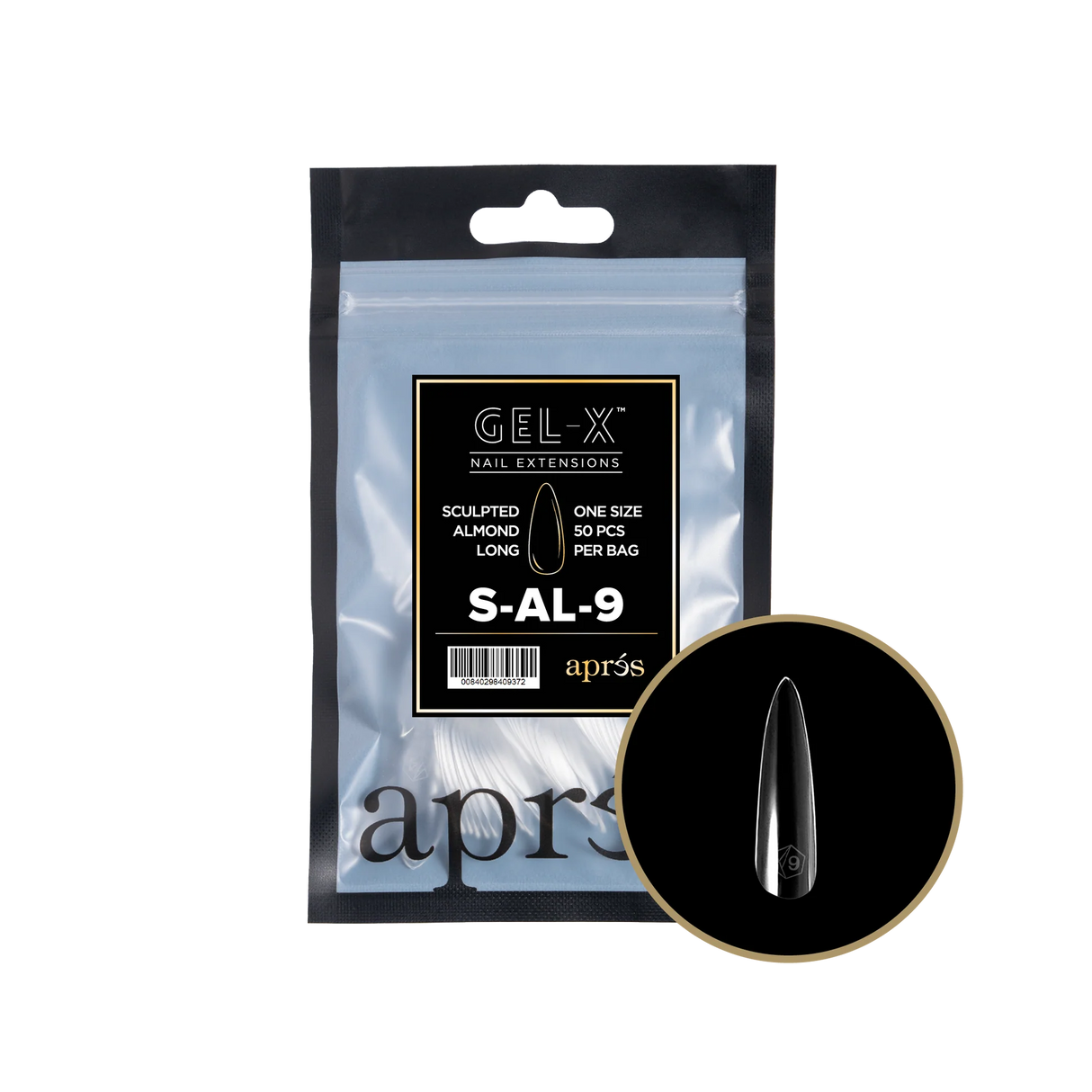 TIPS REFILL BAGS | APRES GEL-X | SCULPTED ALMOND LONG(50pcs)