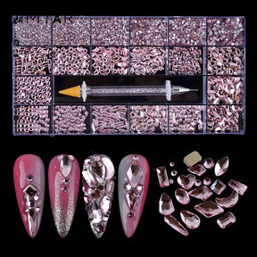 Rhinestone - #14 Pink Purple - Box of 24 shapes