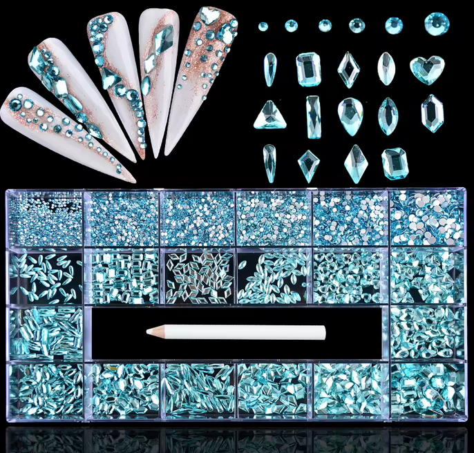 Rhinestone | #19 BABY BLUE | Box of 20 Shapes