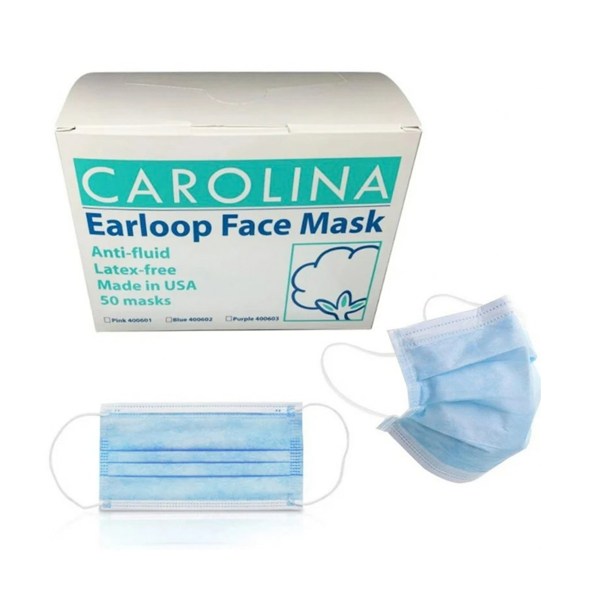 Carolina Cotton Earloop Face Mask - Blue