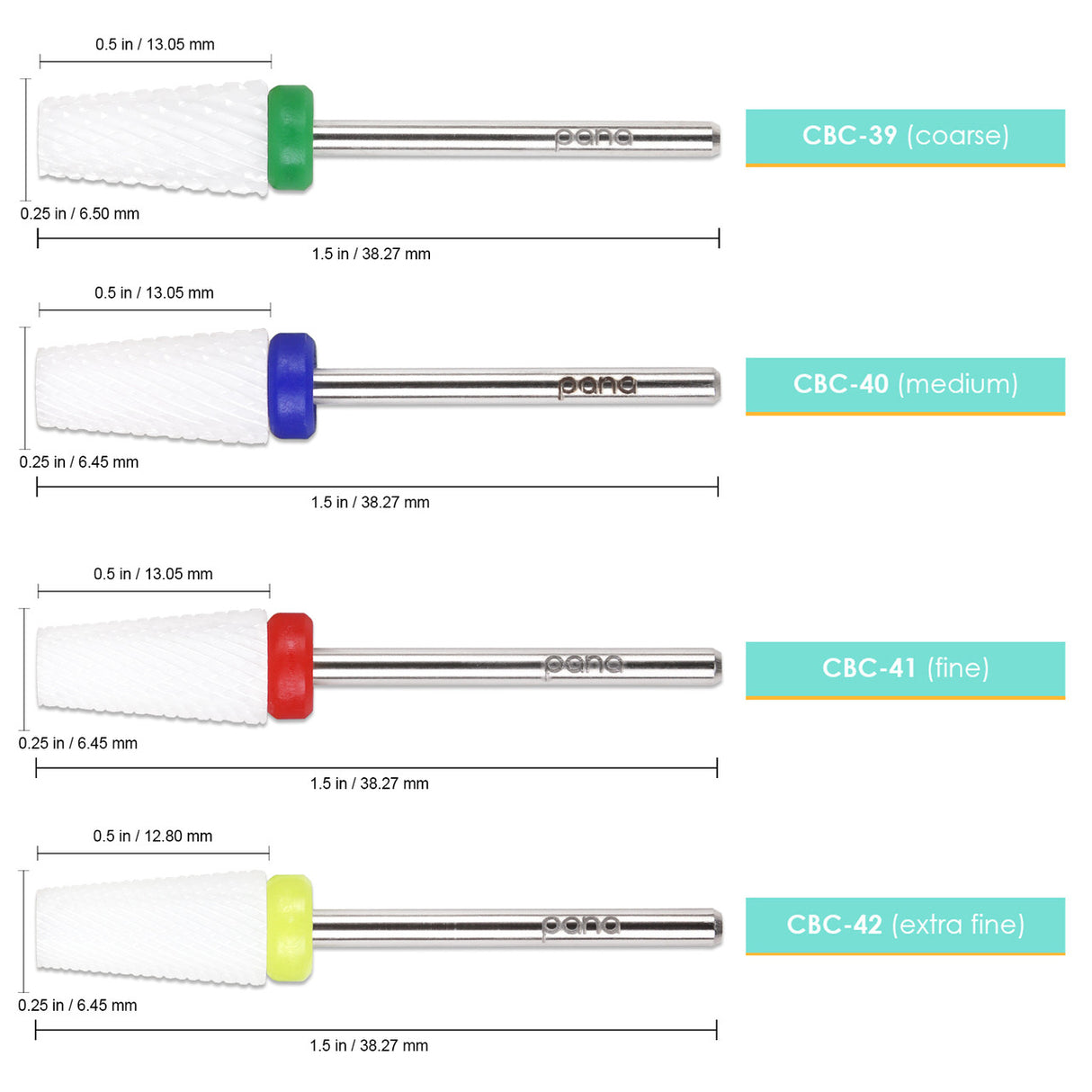 PANA CERAMIC WHITE - TAPERED BARREL BIT -