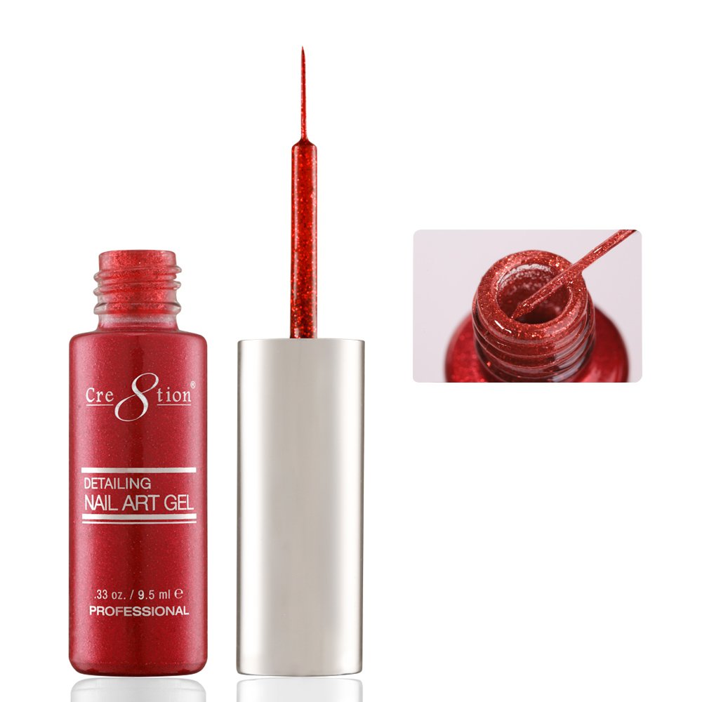 CRE8TION DETAILING NAIL ART GEL 0.33 oz - #28 RED GLITTER