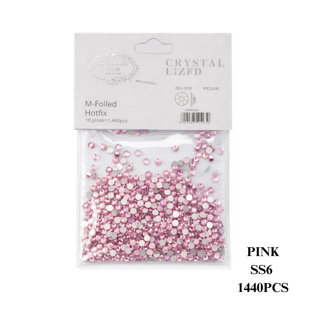CRYSTAL LIZFD | PINK RHINESTONE | Bag 1440 pcs