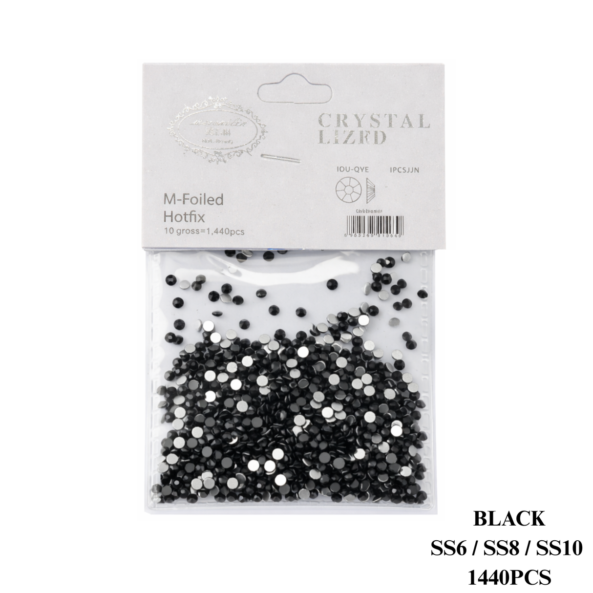 CRYSTAL LIZFD | BLACK #04 RHINESTONE | Bag 1440 pcs