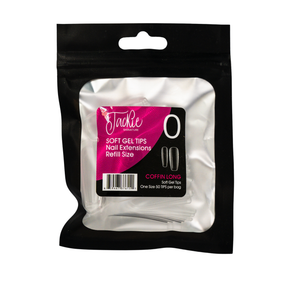 Jackie Signature - Soft Gel Tips Refill Bags - Coffin Long (50pcs)