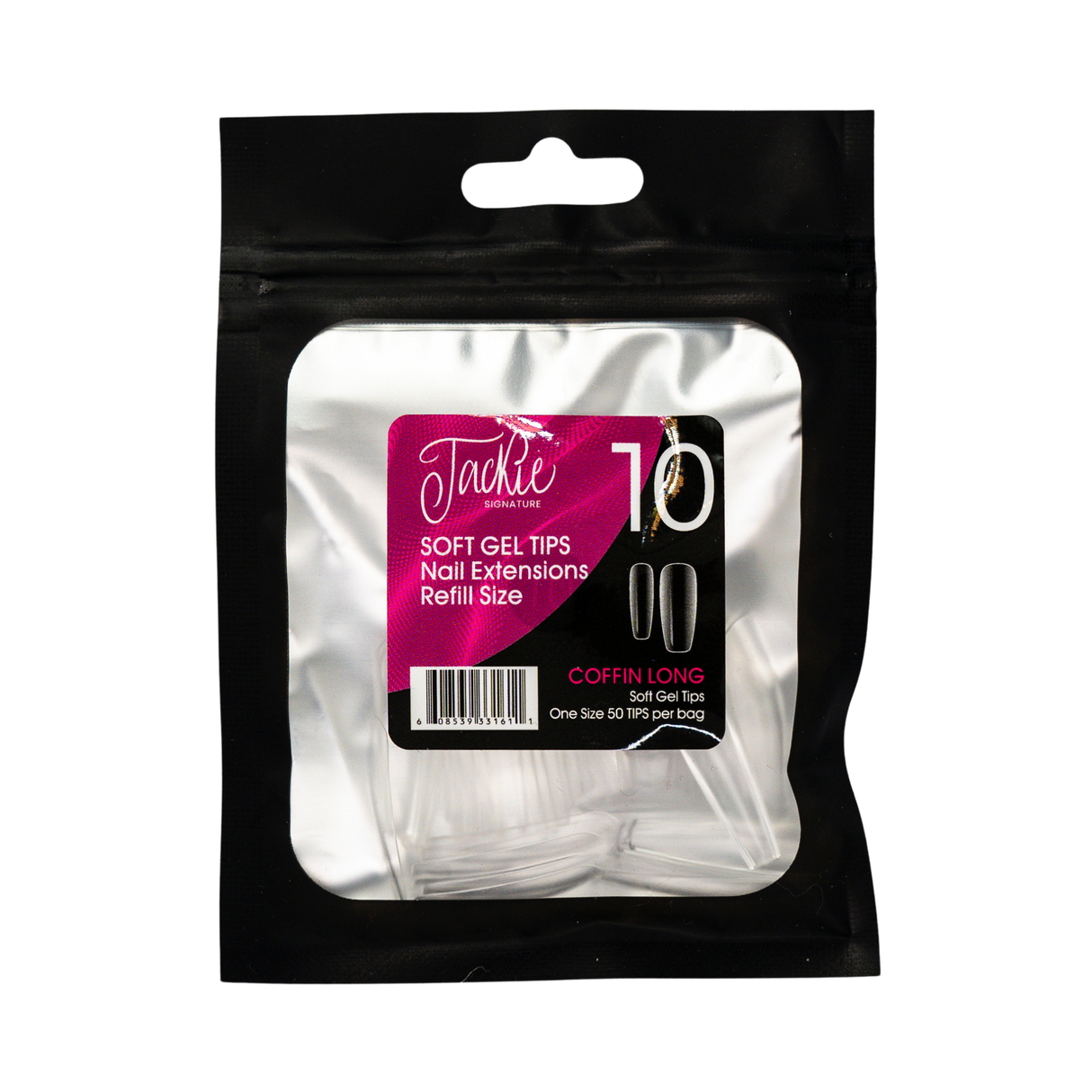 JACKIE SIGNATURE | SOFT GEL TIPS REFILL BAGS - COFFIN LONG (50pcs) #10