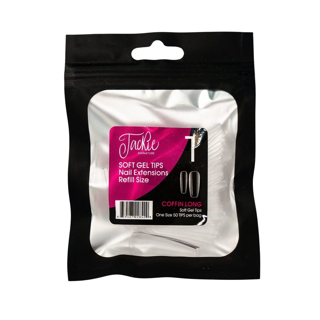 JACKIE SIGNATURE | SOFT GEL TIPS REFILL BAGS - COFFIN LONG (50pcs) #1