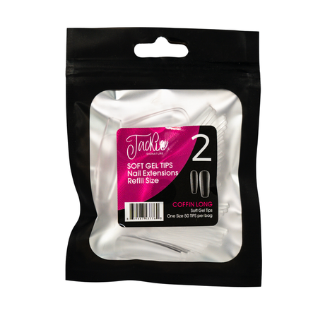 JACKIE SIGNATURE | SOFT GEL TIPS REFILL BAGS - COFFIN LONG (50pcs)