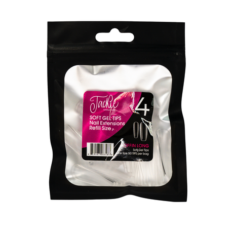 JACKIE SIGNATURE | SOFT GEL TIPS REFILL BAGS - COFFIN LONG (50pcs)