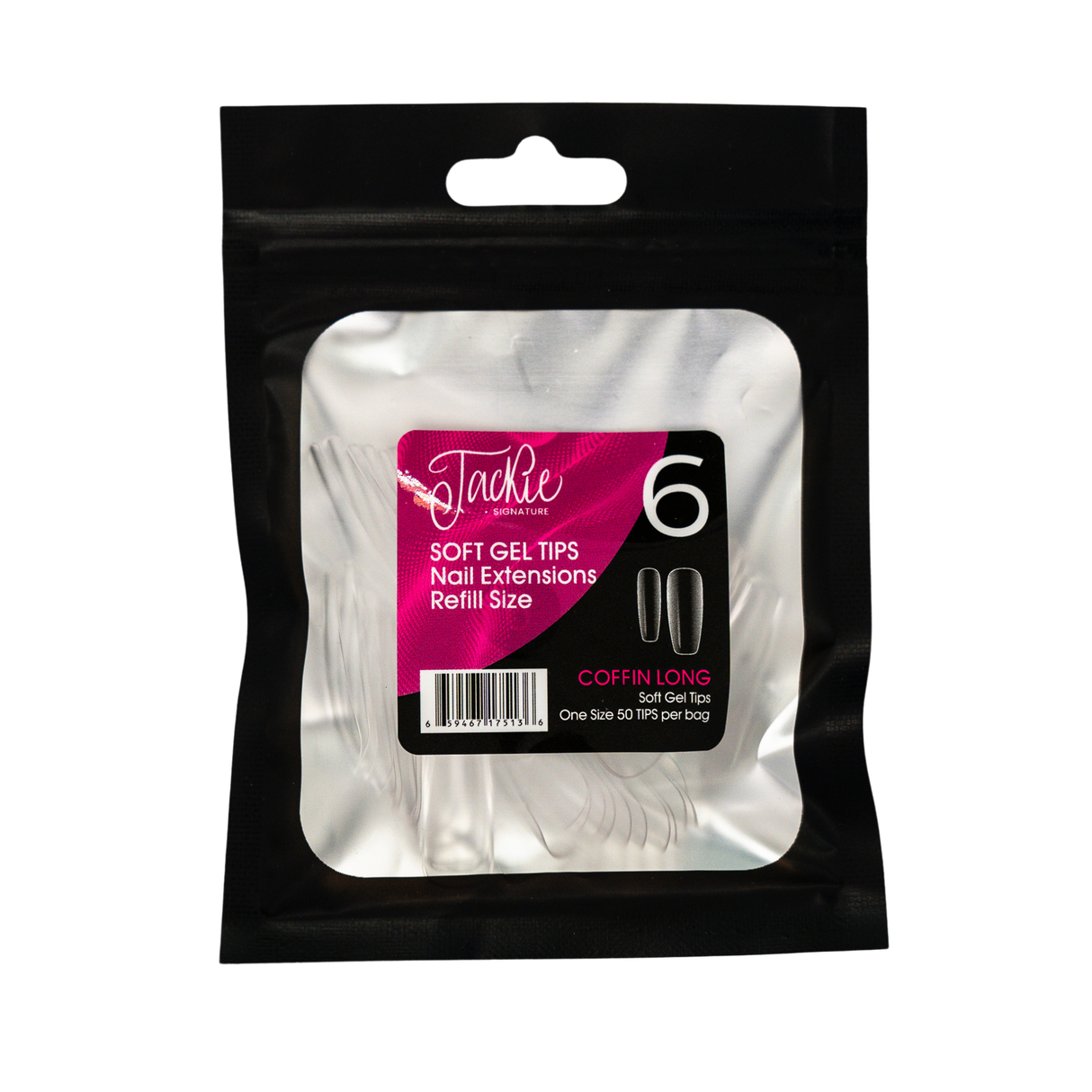 JACKIE SIGNATURE | SOFT GEL TIPS REFILL BAGS - COFFIN LONG (50pcs) #6