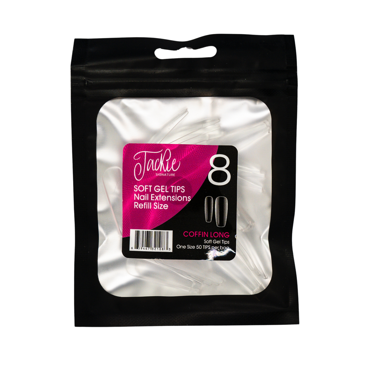 JACKIE SIGNATURE | SOFT GEL TIPS REFILL BAGS - COFFIN LONG (50pcs) #8