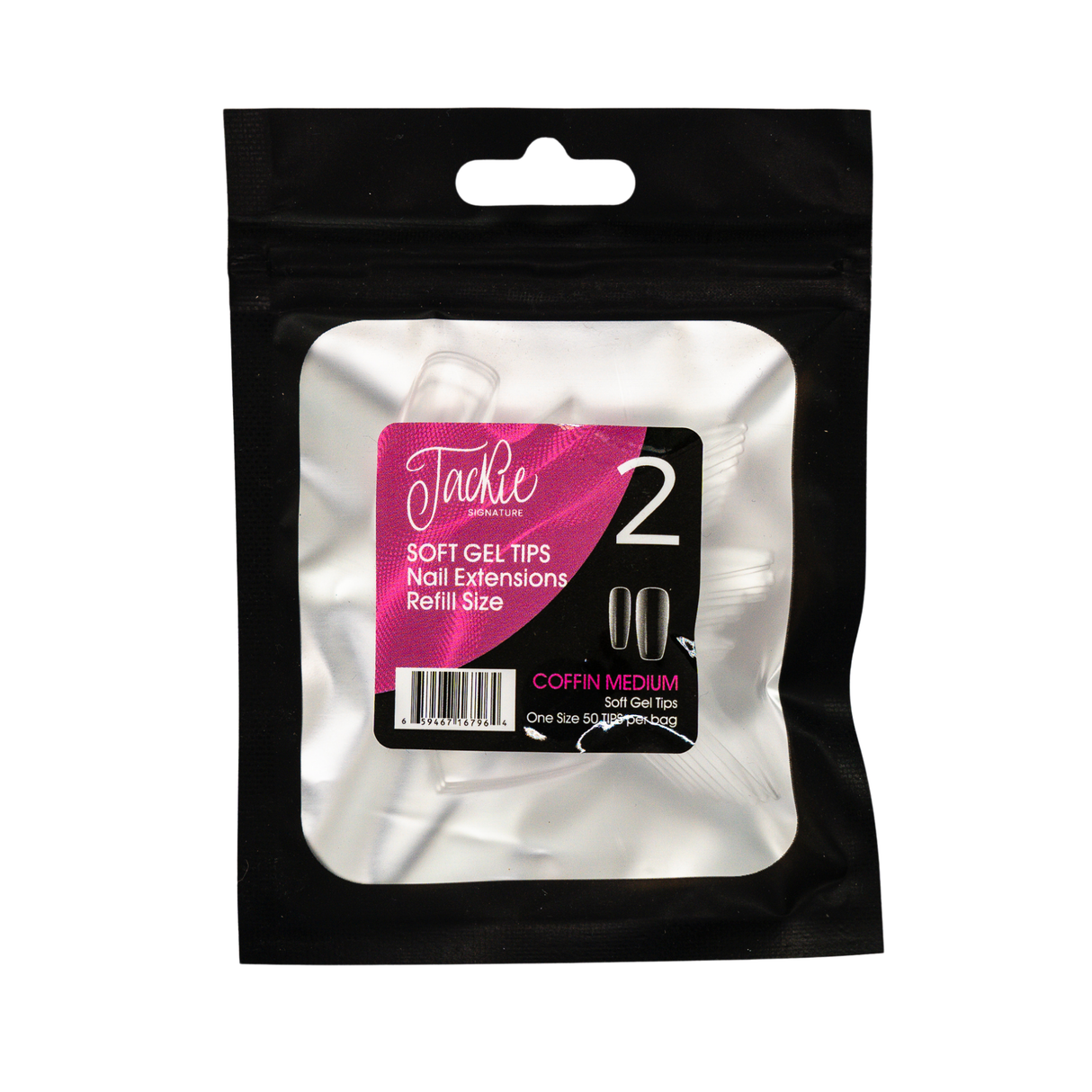 JACKIE SIGNATURE | SOFT GEL TIPS REFILL BAGS - COFFIN MEDIUM (50pcs) #2