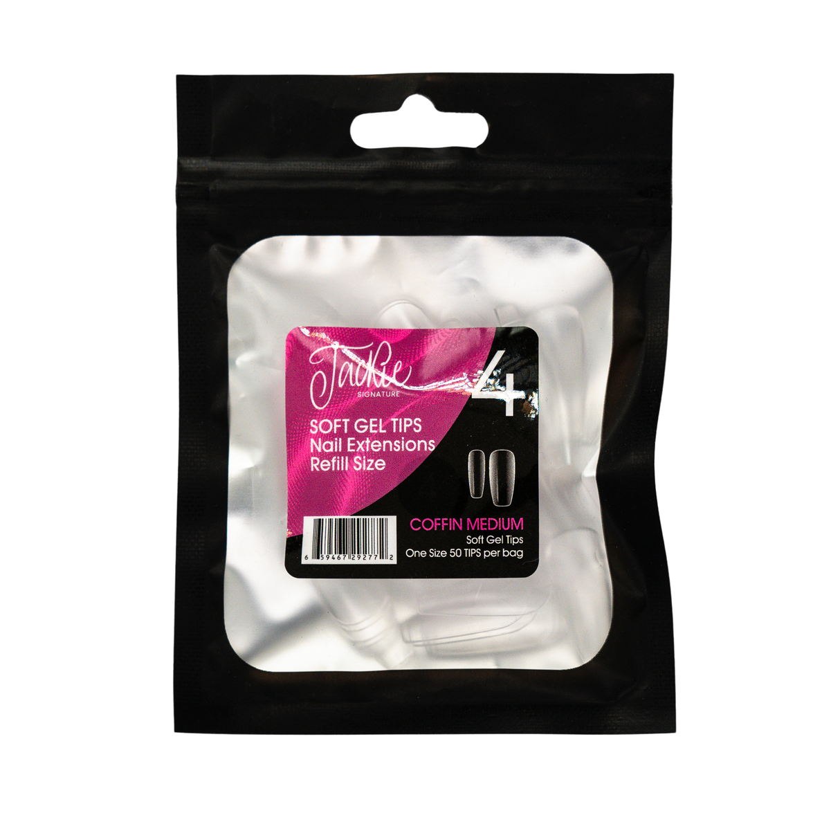 JACKIE SIGNATURE | SOFT GEL TIPS REFILL BAGS - COFFIN MEDIUM (50pcs) #4